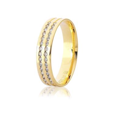Imagem de Aliança de Ouro 18k com 18 Pontos de Diamante
