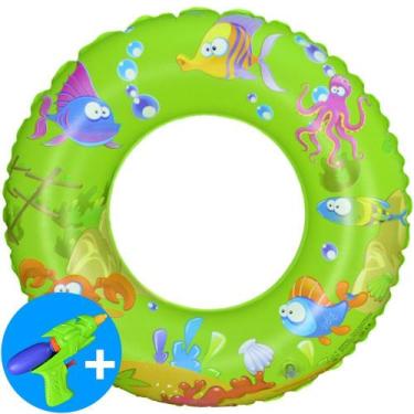 Imagem de Boia Inflável Piscina Infantil Verde 60 cm CBRN15085 - Commerce Brasil