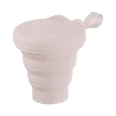 Imagem de Copo De Água De Silicone Dobrável De 250ml Com Tampa Anel De Suspensão