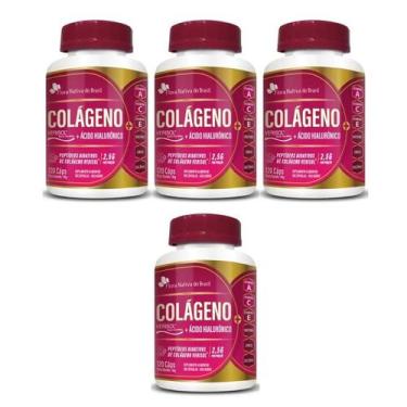 Imagem de Kit 4x Colágeno Ácido Hialurônico 120 cápsulas Flora Nativa do Brasil
