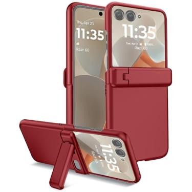 Imagem de Miimall Capa para Motorola Razr 2025 com suporte invisível protetor de tela embutido protetor de tela protetor de dobradiça fina à prova de choque capa de carregamento sem fio compatível com capa para