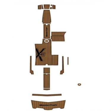 Imagem de ZVZ Barco EVA Faux Teak Decking Floor Compatível com 2005-2013 Mastercraft X45 Plataforma de Natação Almofada Barco Espuma EVA Teak Deck Deck Tapete