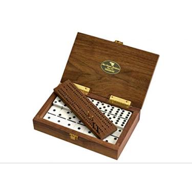 Imagem de Alex Cramer Company 'Club 52' Luxury Domino Set with Black Walnut Case - Professional Tournament Domino Set - 28 Indestructible Double Six Dominoes (Double 6 Domino Set)
