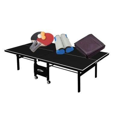 Imagem de MESA PING PONG 1084 PRETA KLOPF + Kit Completo 5091 + Capa Fechada