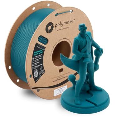 Imagem de Polymaker Ferramenta elétrica de filamento HT-PLA-GF 1,75 mm azul-petróleo, PLA de alta temperatura para impressão 3D, resistente ao calor até 130 °C, fácil de imprimir, fácil de recozer, funciona com