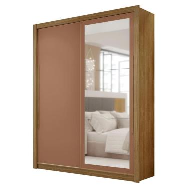 Imagem de Guarda Roupa Solteiro Flex Com Espelho Dubai Nature/camarim - Vila Rica