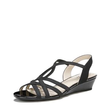 Imagem de LifeStride Sandálias femininas Yaya Wedge, Preto, 8.5