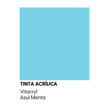 Imagem de Tinta Emborrachada Acetinada Azuis - Vitacryl, Azul Menta, 3,6 lts