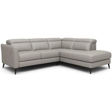 Imagem de Sofá de Canto Z385 com Chaise e Braço Lado Direito Cinza - Natuzzi