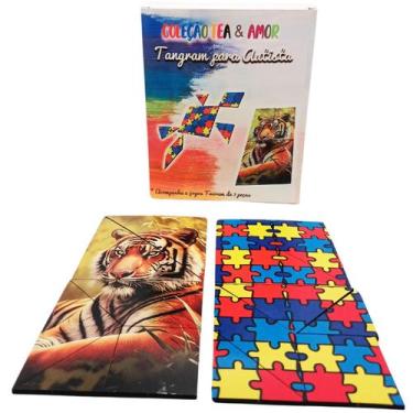 Imagem de Kit De Tangram Duplo Para Autistas Divertido Em Mdf - Reidopendrive