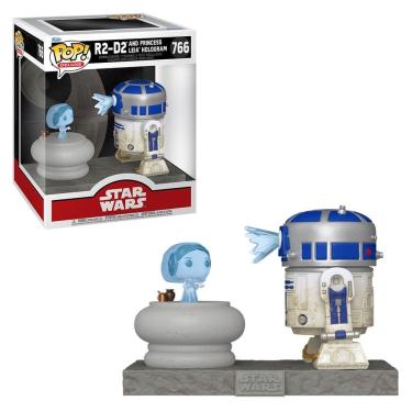 Imagem de Funko Pop Star Wars Deluxe R2-D2 Princesa Leia Hologram 766