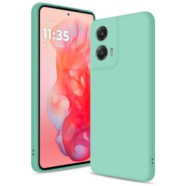 Imagem de Btstring Capa para Motorola Moto G Stylus 5G 2024, capa de silicone macio com proteção de câmera atualizada, capa fina à prova de choque com forro de microfibra antiarranhões, verde menta