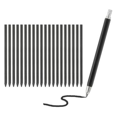 Imagem de PATIKIL Lapiseira de 4,0 mm, suporte mecânico grande para lápis de chumbo, suporte automático grande, com 20 peças, grafite 2B para desenho, arte, esboço, marcenaria, preto