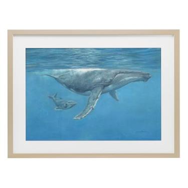 Imagem de Stupell Industries Impressão emoldurada de bétula subaquática de baleia jubarte design sob vidro por David Stribbling, 43 x 58 cm