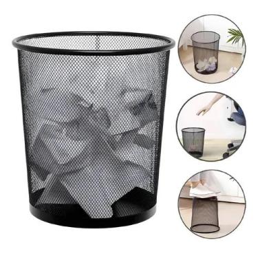 Imagem de Cesto Lixeira Aramada De Metal 10l Telado Vazado Escritorio Sala Consu