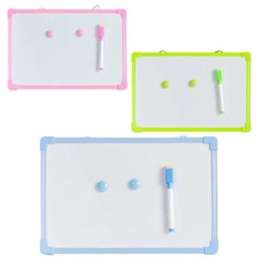 Imagem de 3 Quadros Branco Lousa 30x20cm Magnético Com Caneta e Apagador
