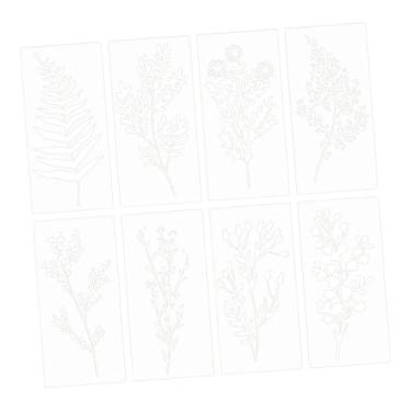 Imagem de Colaxi 8 peças de modelos de pintura de grama selvagem, estênceis de grama, modelos de desenho, padrões vazados para tela, piso, parede, sala de