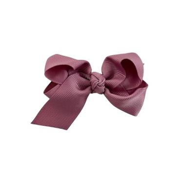 Imagem de Laço Boutique Infantil Tamanho P 7x3 Cm em Gorgorão com Presilha Bico de Pato e Diversas Cores (Rose velho)