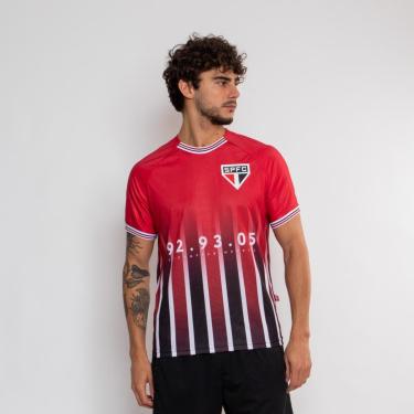 Imagem de Camiseta Esportiva Oficial São Paulo Tricampeão Mundial Cor:;Tamanho:P-Masculino