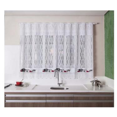 Imagem de Cortina Linha Valencia Com Estampa De Utensilios 200CM X 120