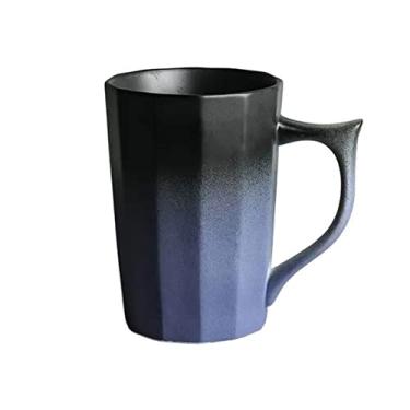 Imagem de Caneca de cerâmica de 350 ml, caneca criativa personalizada, chávena de chá, escritório, copo de bebida, copo de casal, caneca de café de cor gradual (cor: B)