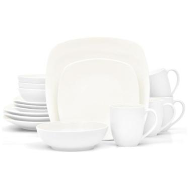 Imagem de Aparelho de Jantar para Todas as Ocasiões, Elegância e Sofisticação para Sua Mesa com 16 Peças, Formato Quadrado e Material de Cerâmica