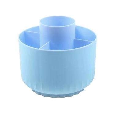 Imagem de Suporte giratório multifuncional para canetas de maquiagem, caixa de armazenamento de papelaria, dormitório, mesa, escritório, porta-canetas