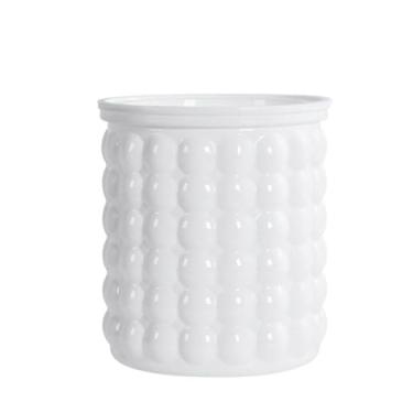 Imagem de Vaso de plástico para mesa com decoração de bonsai de escritório removível e autoirrigável (branco)