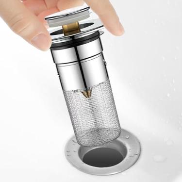 Imagem de Tampa universal para pia de cozinha, design de encaixe de pressão, filtro de pia antientupimento para coletor de cabelo de lavatório