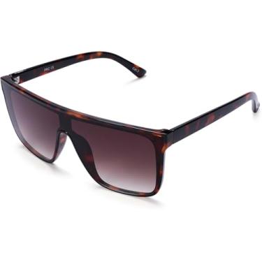 Imagem de Óculos de sol para homens e mulheres, óculos de sol quadrados grandes retrô, Gradiente marrom com carapaça de tartaruga brilhante, 64MM