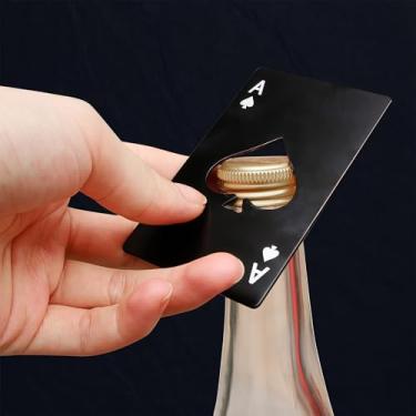 Imagem de Abridor de garrafa de cartão Ace of Spades, tamanho de cartão de crédito de aço inoxidável, abridor de lata e cerveja, multiferramenta para bar, cozinha, acampamento, presente EDC para homens e