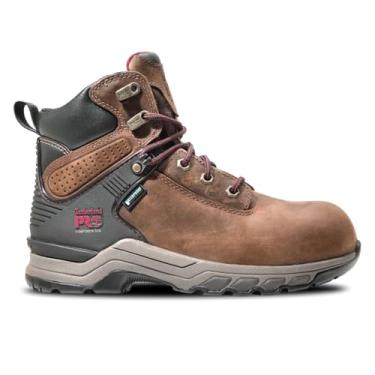 Imagem de Timberland PRO Bota feminina Hypercharge 15 cm Composite Safety Toe impermeável para trabalho industrial, marrom/roxo-2024 NOVA, 41