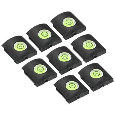 Imagem de Capa para sapatos quentes de nível de câmera, pacote com 8 tampões de nível de bolha, protetor de sapata, adequado para Nikon para Fujifilm para câmera Pentax DSLR/SLR, preta