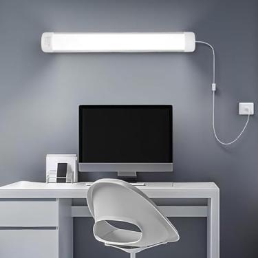 Imagem de GZZBMY LED apliques de parede com interruptor e tomada cozinha baixo móvel moderno armário candeeiros de parede magnética iluminação para quarto sala de estar corredor (branco luz branca, 60 cm)