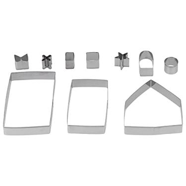 Imagem de Ymiko Cortador de Biscoitos de Aço Inoxidável, Molde para Casa de Natal, Conjunto de Ferramentas Diy para Biscoitos, Pão, Panqueca, Queijo e Prata