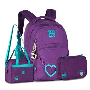 Imagem de Kit Rebecca Bonbon Mochila Escolar com Lancheira e Estojo Box-Feminino