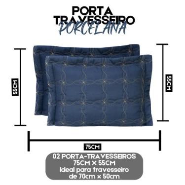 Imagem de Kit Porta Travesseiro Percal 180 Fios Algodão 02 Peças Toque Macio Div