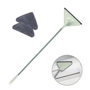 Imagem de Rodo Mop Limpador De Vidros Triangular Microfibra Extensor Com 2 Refis