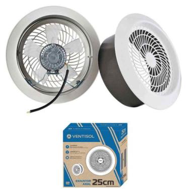 Imagem de Exaustor Axial P/ Cozinha E Banheiro 25Cm Grade Anti Inseto - Ventisol