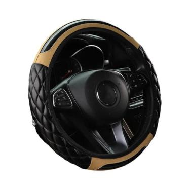 Imagem de Capa de Volante de Couro com Fibra de Carbono e Bordado de Cristal - 1