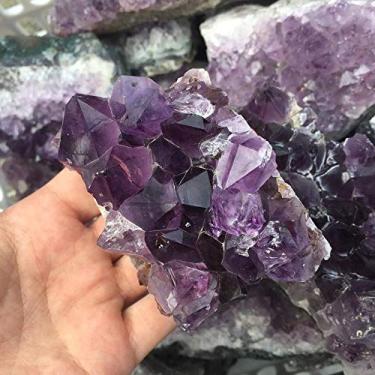 Imagem de URMIBDAI Repleto de amostras de textura de ametista natural aglomerado de cristal de ametista uruguai geodo espécime pedras preciosas