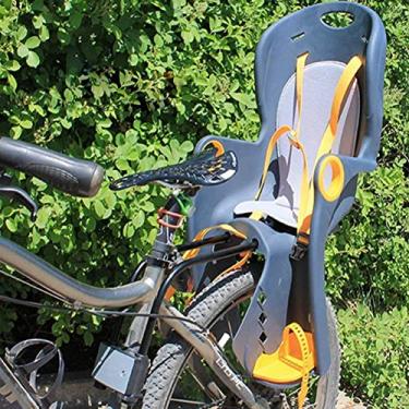 Imagem de Assento infantil para bicicleta, assento traseiro infantil com cintos de segurança e placa refletora, assentos seguros para bebês, bicicleta de montanha, dobrável, etc
