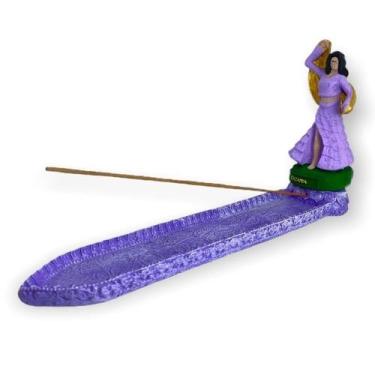 Imagem de Incensário Régua Cigana Lilás 24Cm Em Resina - Bialluz Presentes