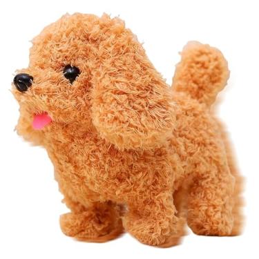 Imagem de Filhote de cachorro robô realista – simulação eletrônica para cães e latidos – brinquedo de pelúcia eletrônico para filhotes de cachorro – para meninos e meninas, casa, viagem, berçário interno