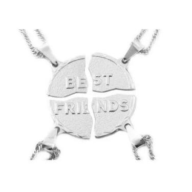 Imagem de Colar Cordão Amigas Amizade Best Friends Folheado Níquel. - Milena Fol