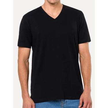 Imagem de Camiseta Calvin Klein Jeans Masculina Gola V Essentials Logo Lateral Preta-Masculino