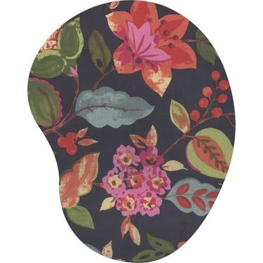 Imagem de Mouse Pad Ergonômico Gota Flores Folhagem Exótica Escura
