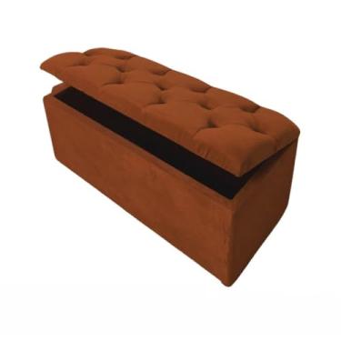 Imagem de Baú Solteiro Decoração Pé De Cama Sapateira Conforto Estilo Assento(Terracota Suede)
