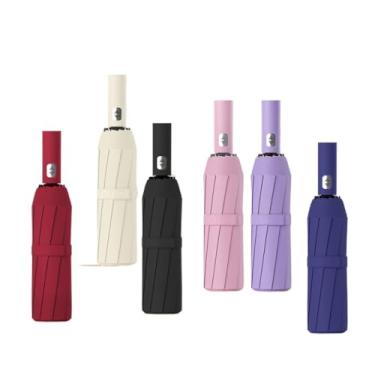 Imagem de Guarda Chuva Automático Grande Abre E Fecha Reforçado Contra Vento Colorido(Cor aleatória mulher)