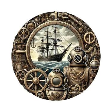 Imagem de Bússola Náutica De Madeira De 8 Polegadas Para Decoração De Barco Para